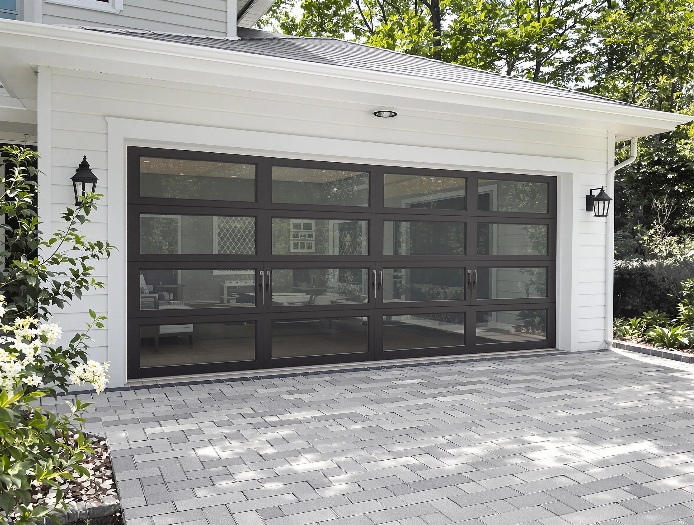 Hudson Garage Door Repair design specialist presenting custom garage door options to Hudson homeowner