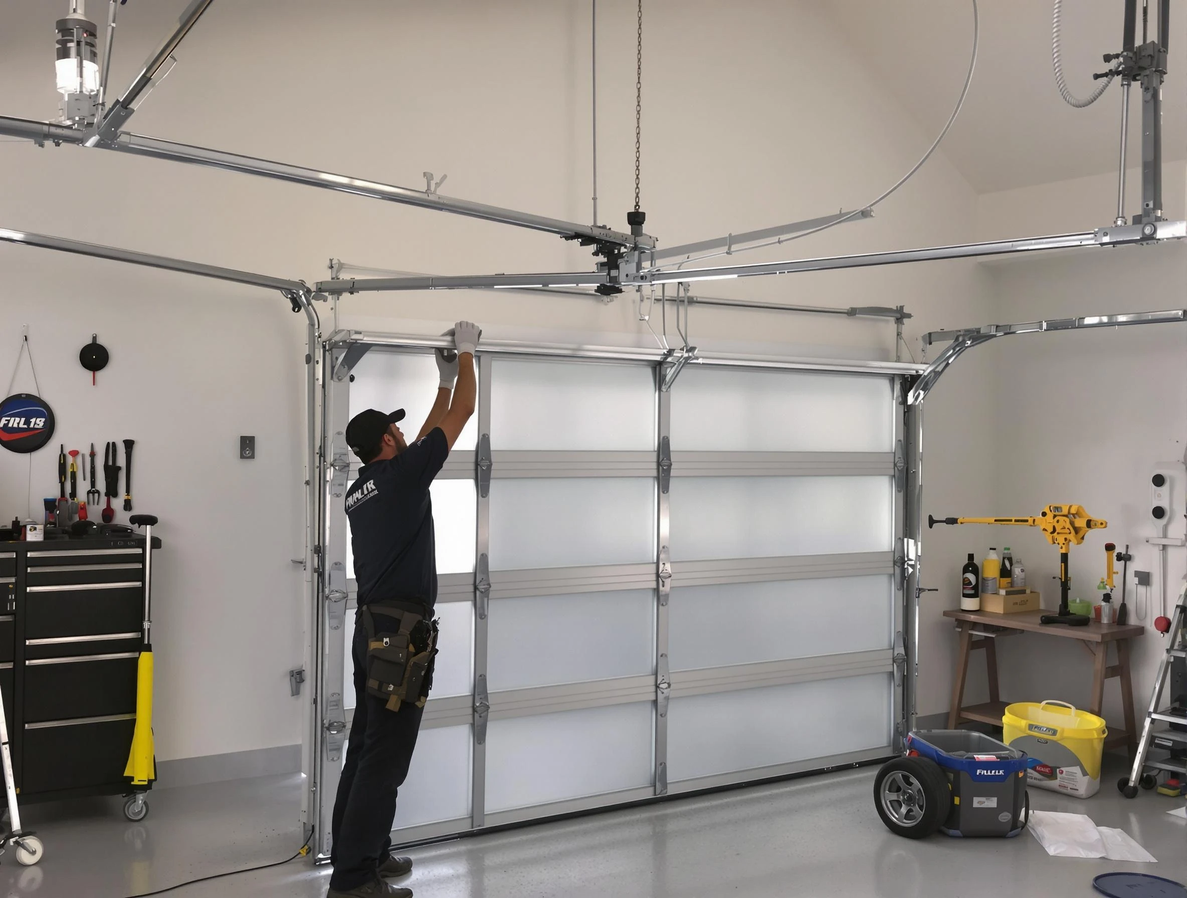 Hudson Garage Door Repair certified team performing precision garage door installation in Hudson