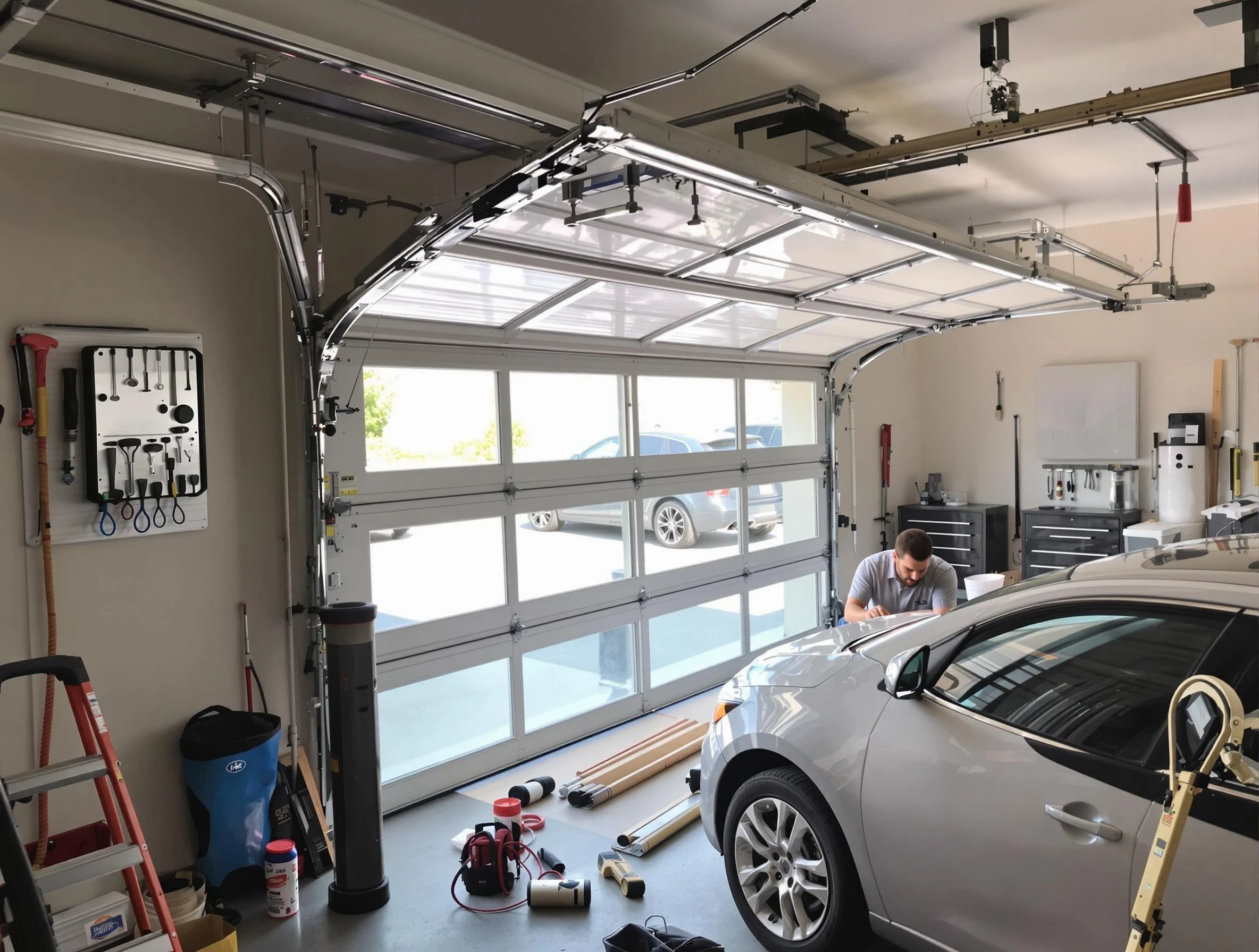 Garage door noise reduction service by Hudson Garage Door Repair in Hudson