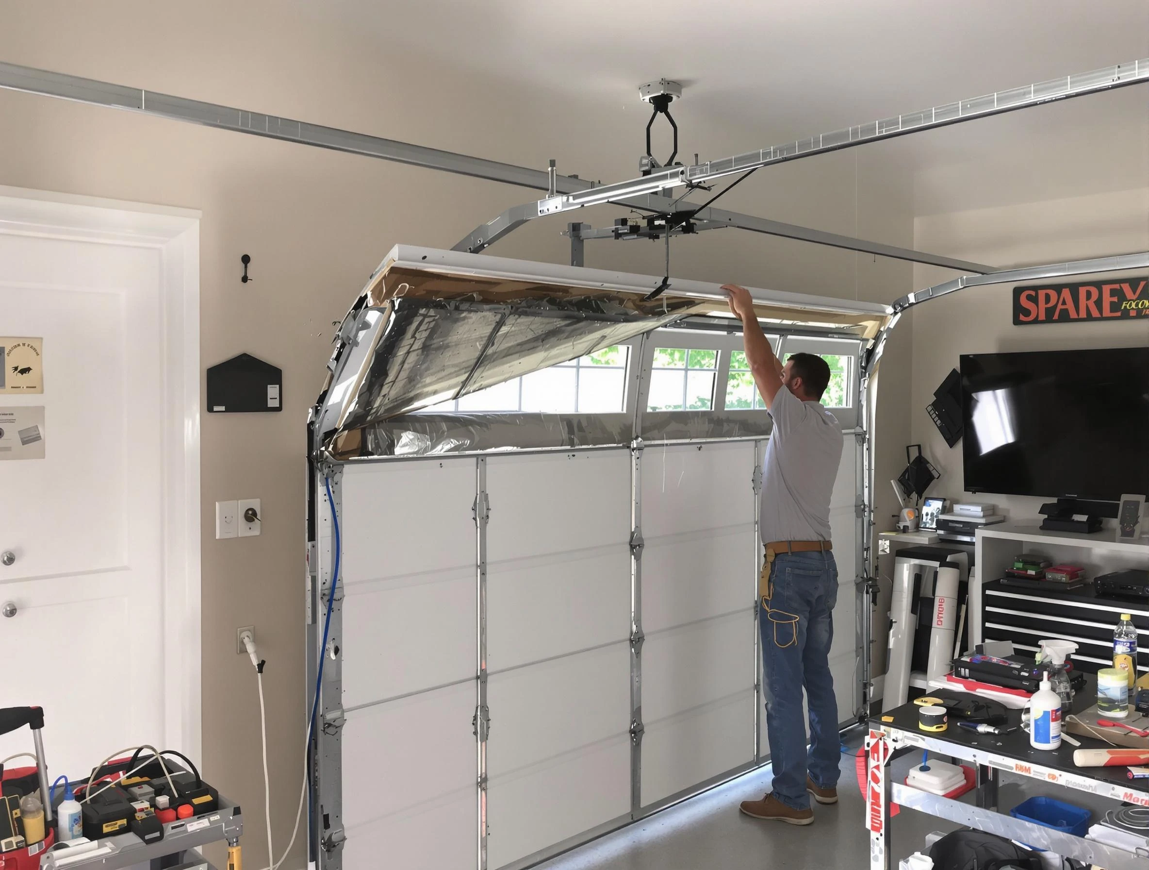 Garage door section replacement by Hudson Garage Door Repair in Hudson